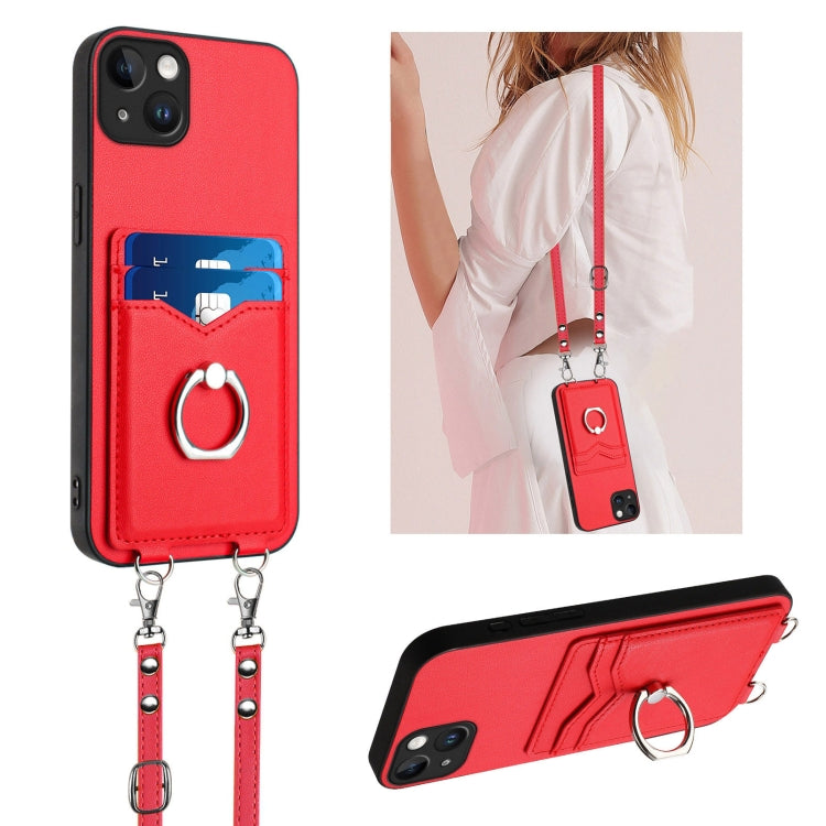 เคสโทรศัพท์ที่ใส่บัตรพร้อมห่วงเชือกสะพายข้าง R20 สำหรับ iPhone 14 Plus, สำหรับ iPhone 14, สำหรับ iPhone 14 Pro, สำหรับ iPhone 14 Pro Max, สำหรับ iPhone SE 2022 / SE 2020 / 8, สำหรับ iPhone 13 Pro Max, สำหรับ iPhone 13 Pro, สำหรับ iPhone 13