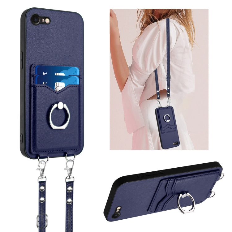 เคสโทรศัพท์ที่ใส่บัตรพร้อมห่วงเชือกสะพายข้าง R20 สำหรับ iPhone 14 Plus, สำหรับ iPhone 14, สำหรับ iPhone 14 Pro, สำหรับ iPhone 14 Pro Max, สำหรับ iPhone SE 2022 / SE 2020 / 8, สำหรับ iPhone 13 Pro Max, สำหรับ iPhone 13 Pro, สำหรับ iPhone 13