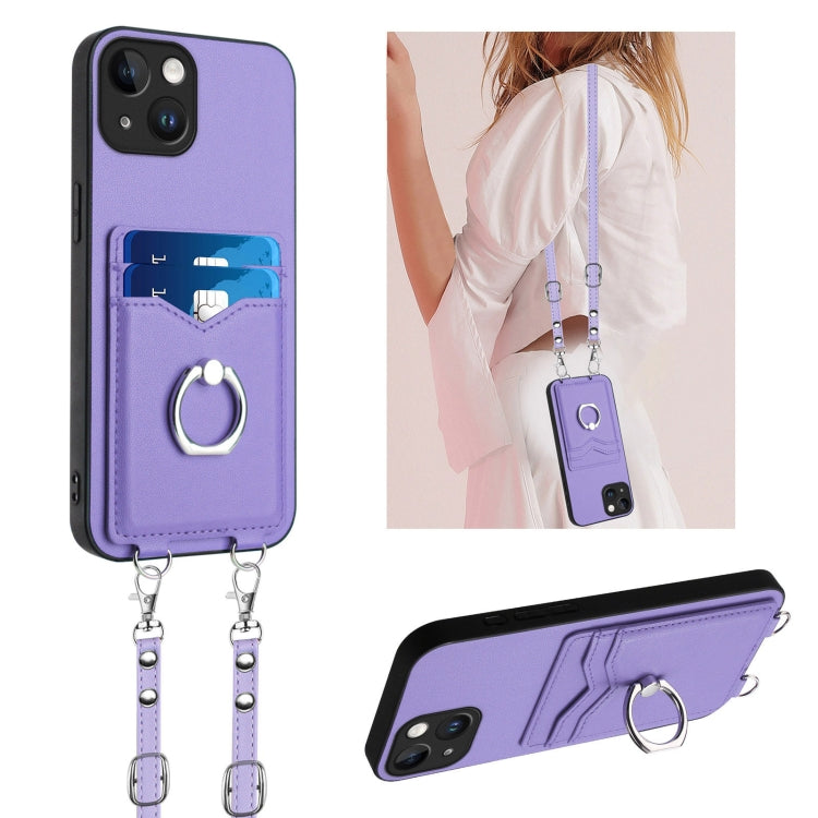 เคสโทรศัพท์ที่ใส่บัตรพร้อมห่วงเชือกสะพายข้าง R20 สำหรับ iPhone 14 Plus, สำหรับ iPhone 14, สำหรับ iPhone 14 Pro, สำหรับ iPhone 14 Pro Max, สำหรับ iPhone SE 2022 / SE 2020 / 8, สำหรับ iPhone 13 Pro Max, สำหรับ iPhone 13 Pro, สำหรับ iPhone 13