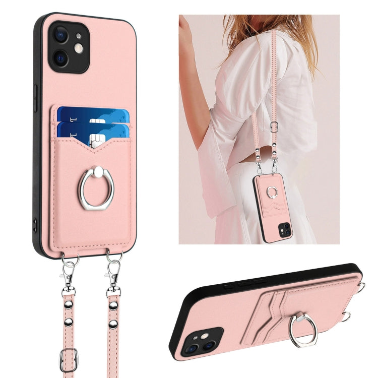 เคสโทรศัพท์ที่ใส่บัตรพร้อมห่วงเชือกสะพายข้าง R20 สำหรับ iPhone 13 mini, สำหรับ iPhone 12, สำหรับ iPhone 12 Pro Max, สำหรับ iPhone 12 Pro, สำหรับ iPhone 12 mini, สำหรับ iPhone 11 Pro Max, สำหรับ iPhone 11, สำหรับ iPhone 11 Pro
