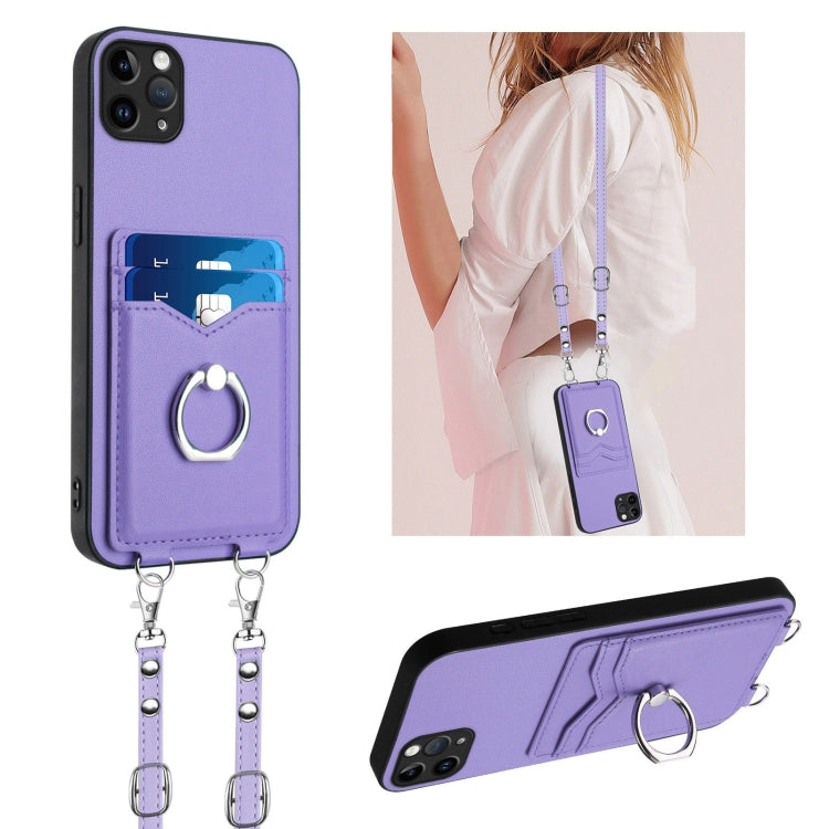 เคสโทรศัพท์ที่ใส่บัตรพร้อมห่วงเชือกสะพายข้าง R20 สำหรับ iPhone 13 mini, สำหรับ iPhone 12, สำหรับ iPhone 12 Pro Max, สำหรับ iPhone 12 Pro, สำหรับ iPhone 12 mini, สำหรับ iPhone 11 Pro Max, สำหรับ iPhone 11, สำหรับ iPhone 11 Pro
