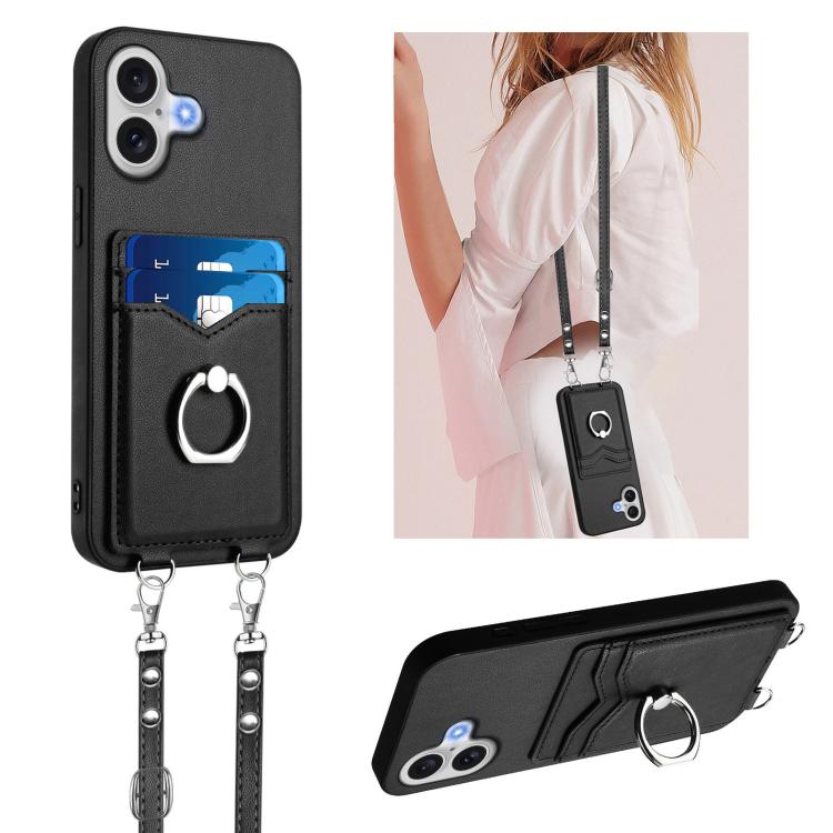 เคสโทรศัพท์พร้อมที่ใส่บัตรแหวน R20 แบบสายสะพายข้าง สำหรับ iPhone 17 Pro Max, สำหรับ iPhone 17 Pro, สำหรับ iPhone 17, สำหรับ iPhone Air, สำหรับ iPhone 15 Pro Max, สำหรับ iPhone 15 Pro, สำหรับ iPhone 15 Plus, สำหรับ iPhone 15