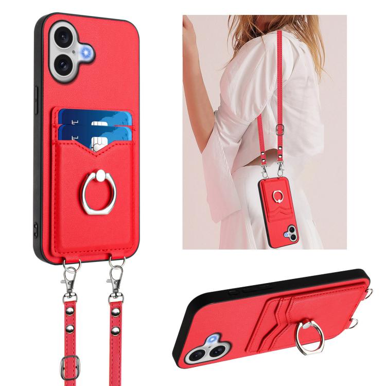 เคสโทรศัพท์พร้อมที่ใส่บัตรแหวน R20 แบบสายสะพายข้าง สำหรับ iPhone 17 Pro Max, สำหรับ iPhone 17 Pro, สำหรับ iPhone 17, สำหรับ iPhone Air, สำหรับ iPhone 15 Pro Max, สำหรับ iPhone 15 Pro, สำหรับ iPhone 15 Plus, สำหรับ iPhone 15
