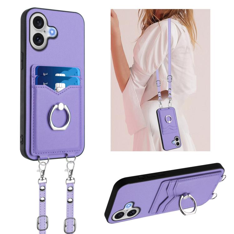 เคสโทรศัพท์พร้อมที่ใส่บัตรแหวน R20 แบบสายสะพายข้าง สำหรับ iPhone 17 Pro Max, สำหรับ iPhone 17 Pro, สำหรับ iPhone 17, สำหรับ iPhone Air, สำหรับ iPhone 15 Pro Max, สำหรับ iPhone 15 Pro, สำหรับ iPhone 15 Plus, สำหรับ iPhone 15