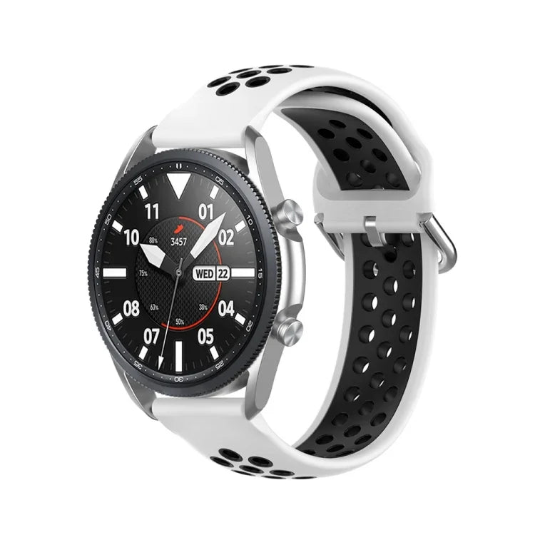 สายซิลิโคนกีฬาสองสี ขนาด: 22 มม. สำหรับ Galaxy Watch 3 ขนาด 45 มม.