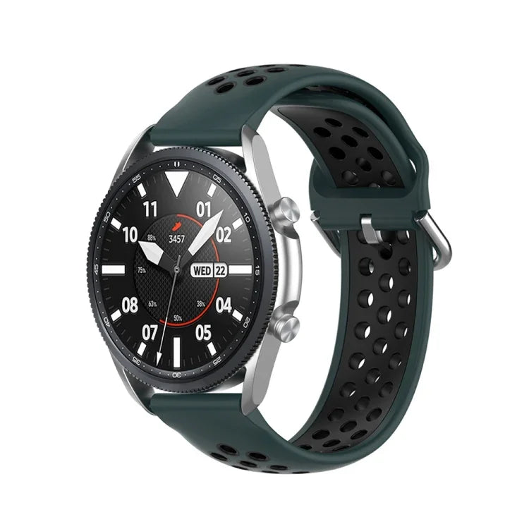 สายซิลิโคนกีฬาสองสี ขนาด: 22 มม. สำหรับ Galaxy Watch 3 ขนาด 45 มม.