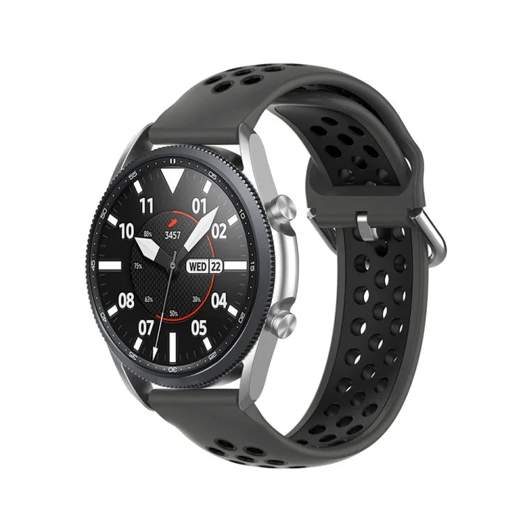 สายซิลิโคนกีฬาสองสี ขนาด: 22 มม. สำหรับ Galaxy Watch 3 ขนาด 45 มม.