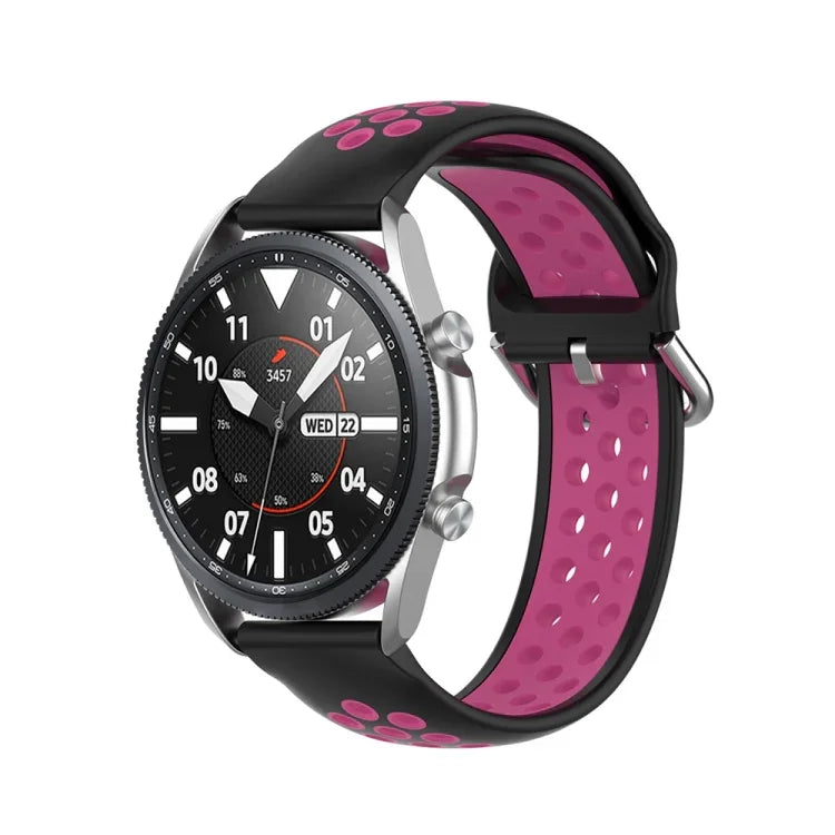 สายซิลิโคนกีฬาสองสี ขนาด: 22 มม. สำหรับ Galaxy Watch 3 ขนาด 45 มม.