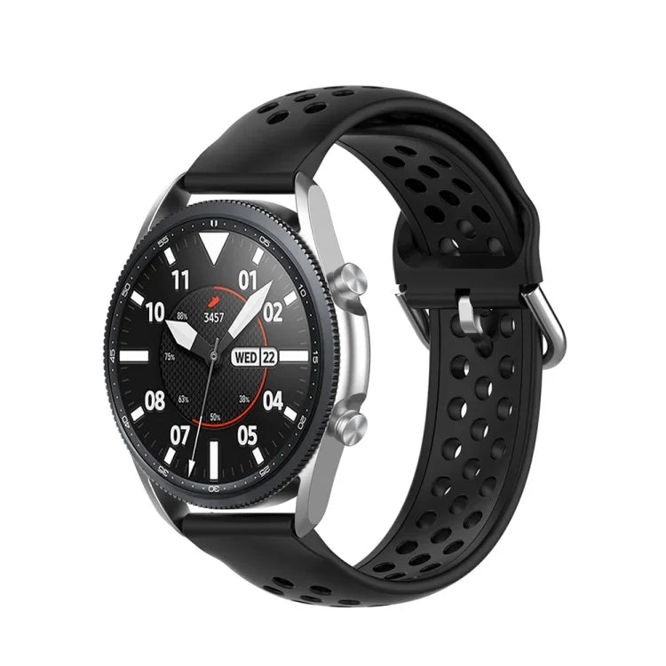 สายซิลิโคนกีฬาสองสี ขนาด: 22 มม. สำหรับ Galaxy Watch 3 ขนาด 45 มม.