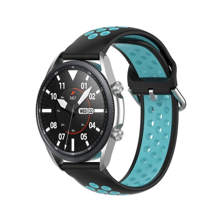 สายซิลิโคนกีฬาสองสี ขนาด: 22 มม. สำหรับ Galaxy Watch 3 ขนาด 45 มม.