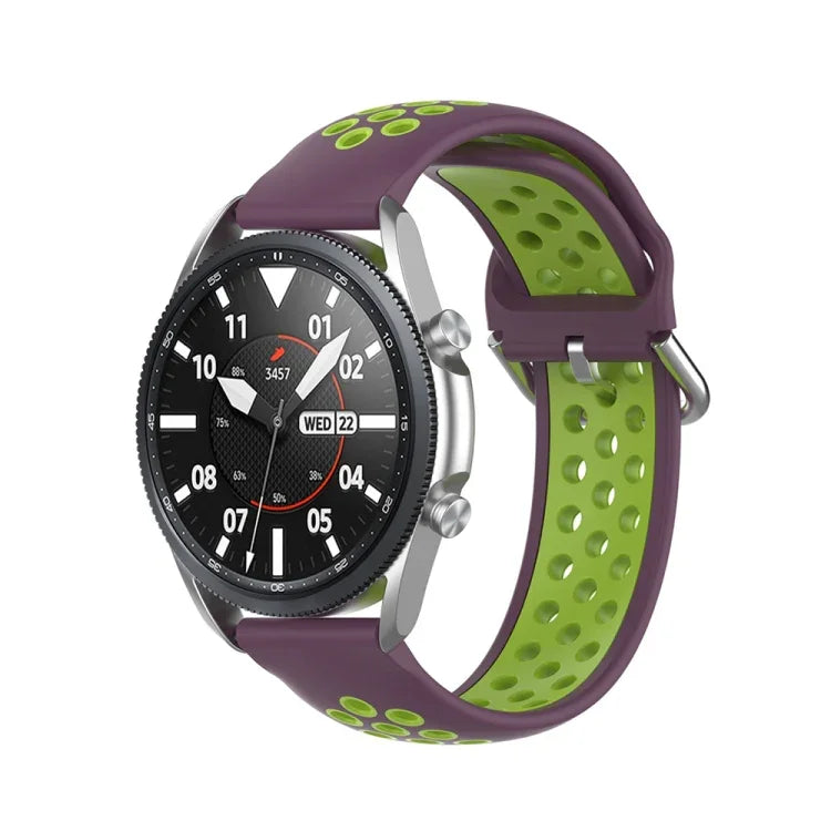 สายซิลิโคนกีฬาสองสี ขนาด: 22 มม. สำหรับ Galaxy Watch 3 ขนาด 45 มม.
