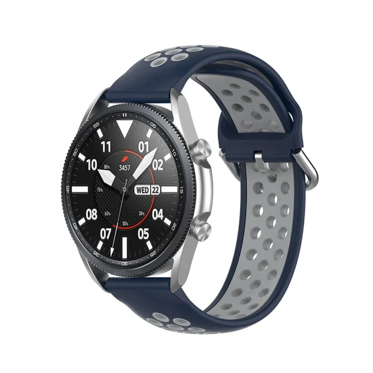 สายซิลิโคนกีฬาสองสี ขนาด: 22 มม. สำหรับ Galaxy Watch 3 ขนาด 45 มม.