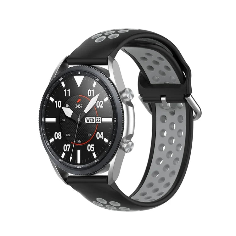 สายซิลิโคนกีฬาสองสี ขนาด: 22 มม. สำหรับ Galaxy Watch 3 ขนาด 45 มม.