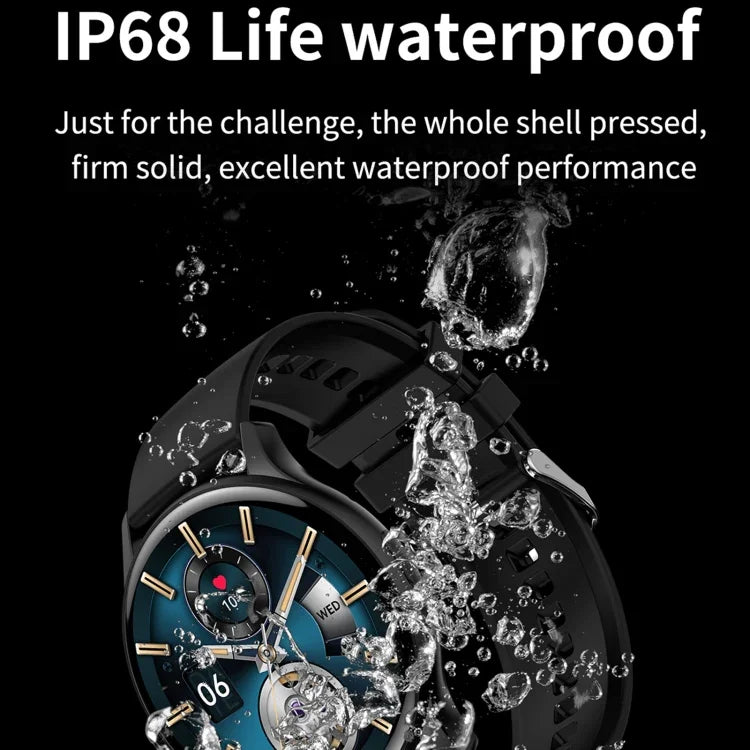 HK89 สมาร์ทวอทช์กีฬา BT5.0 IP67 หน้าจอ 1.43 นิ้ว รองรับการโทรบลูทูธ / แจ้งเตือนข้อความ / วัดอัตราการเต้นหัวใจ / ความดันโลหิต