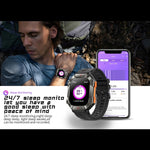 KR80 สมาร์ทวอทช์กีฬา BT5.1 IP67 หน้าจอ 2.0 นิ้ว รองรับการโทรบลูทูธ / การนอนหลับ / ออกซิเจนในเลือด / วัดอัตราการเต้นหัวใจ / ความดันโลหิต