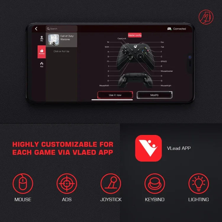 GameSir LeadJoy VX2 AimBox ตัวแปลงคีย์บอร์ดเมาส์สำหรับเครื่องเล่นเกม Xbox / PS4
