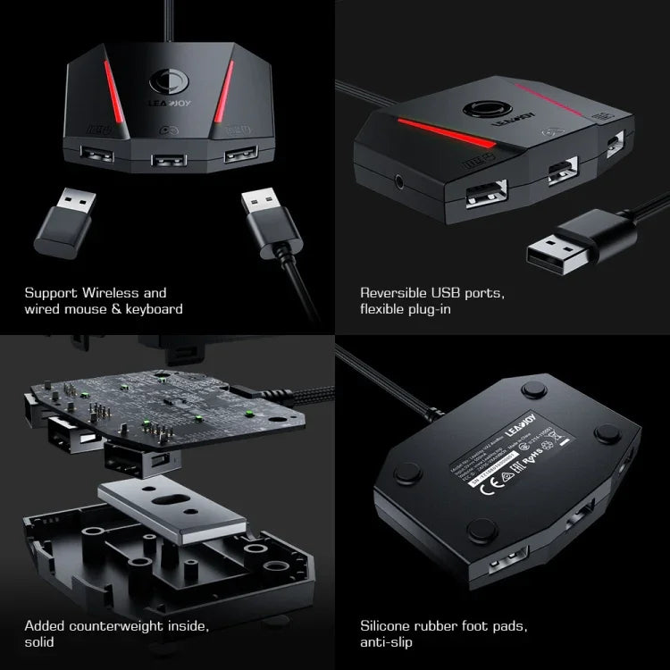 GameSir LeadJoy VX2 AimBox ตัวแปลงคีย์บอร์ดเมาส์สำหรับเครื่องเล่นเกม Xbox / PS4