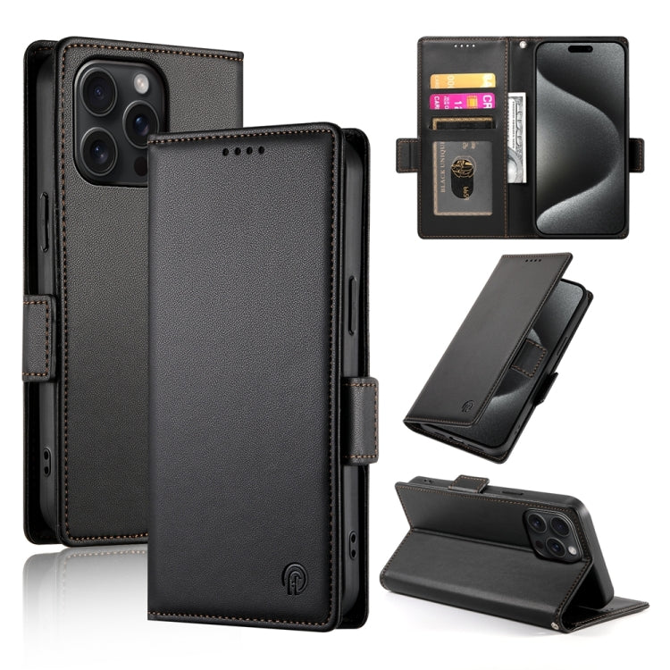 เคสโทรศัพท์หนังด้านแบบแม็กเนติกพร้อมหัวเข็มขัดข้าง สำหรับ iPhone 16 Pro, สำหรับ iPhone 16 Plus, สำหรับ iPhone 16, สำหรับ iPhone 15 Pro Max, สำหรับ iPhone 15 Pro, สำหรับ iPhone 15 Plus