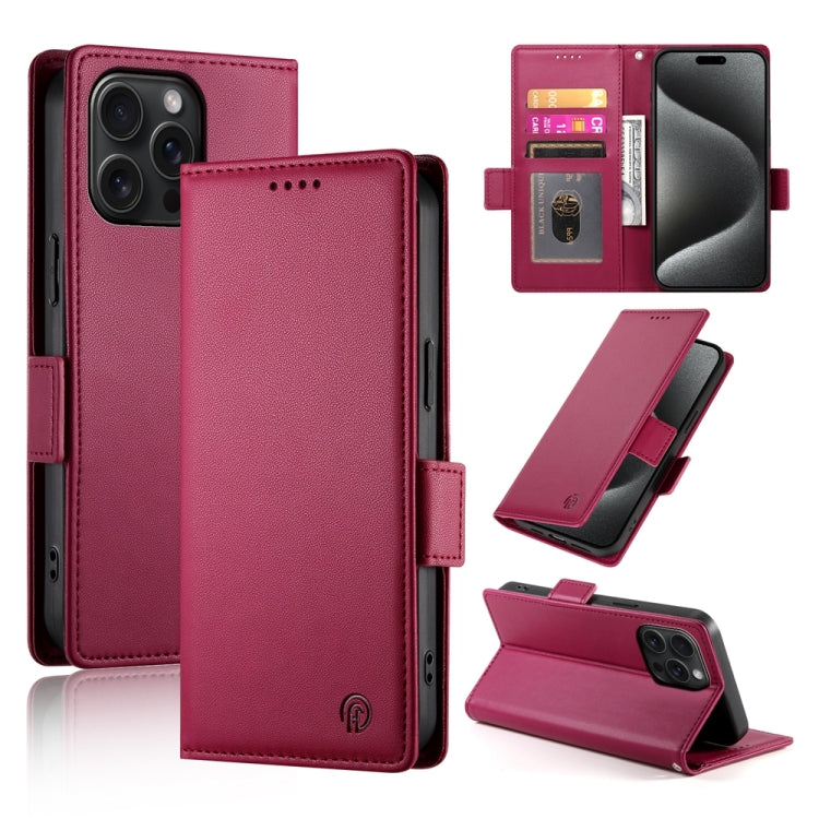 เคสโทรศัพท์หนังด้านแบบแม็กเนติกพร้อมหัวเข็มขัดข้าง สำหรับ iPhone 16 Pro, สำหรับ iPhone 16 Plus, สำหรับ iPhone 16, สำหรับ iPhone 15 Pro Max, สำหรับ iPhone 15 Pro, สำหรับ iPhone 15 Plus