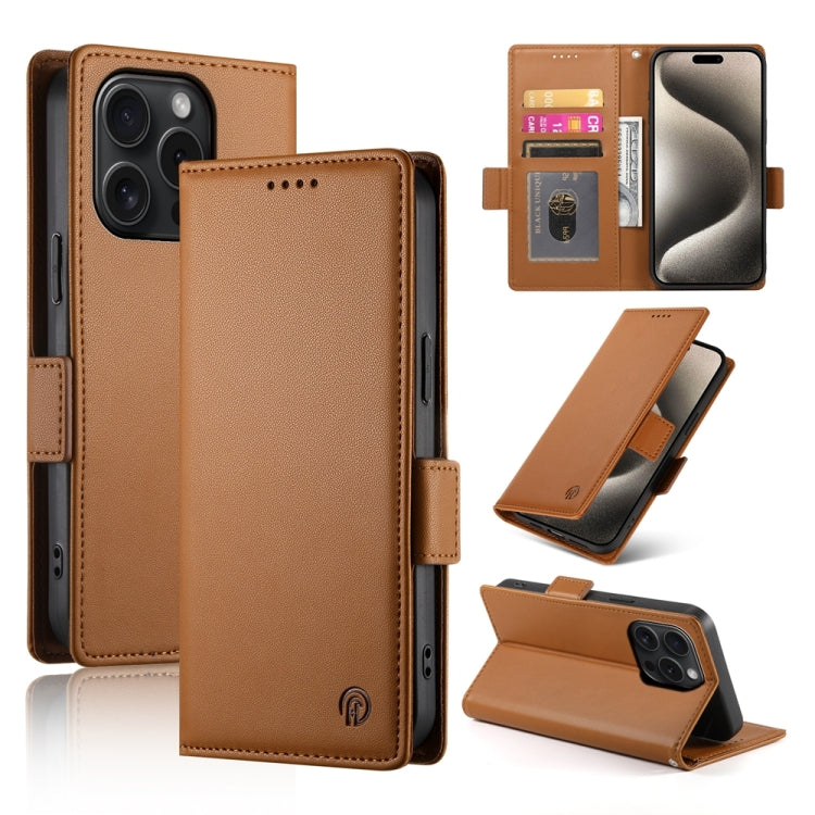 เคสโทรศัพท์หนังด้านแบบแม็กเนติกพร้อมหัวเข็มขัดข้าง สำหรับ iPhone 16 Pro, สำหรับ iPhone 16 Plus, สำหรับ iPhone 16, สำหรับ iPhone 15 Pro Max, สำหรับ iPhone 15 Pro, สำหรับ iPhone 15 Plus