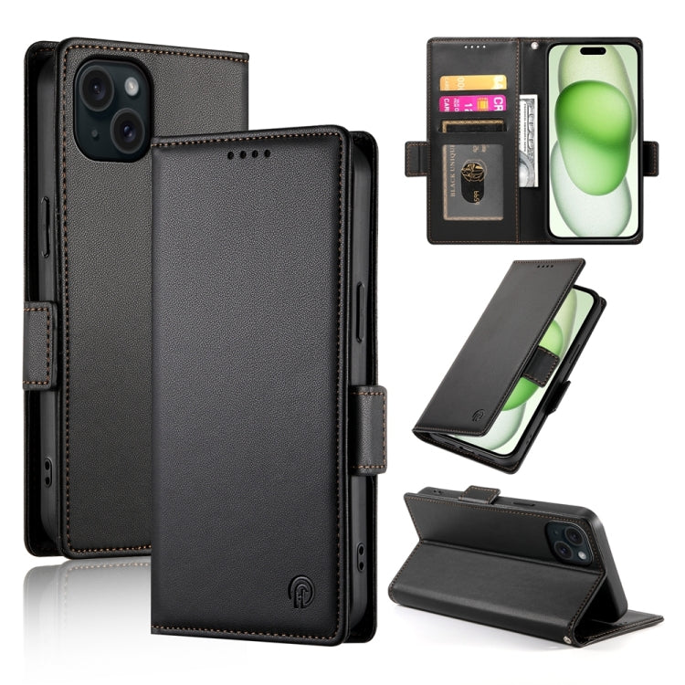 เคสโทรศัพท์หนังด้านแบบแม็กเนติกพร้อมหัวเข็มขัดข้าง สำหรับ iPhone 16 Pro, สำหรับ iPhone 16 Plus, สำหรับ iPhone 16, สำหรับ iPhone 15 Pro Max, สำหรับ iPhone 15 Pro, สำหรับ iPhone 15 Plus