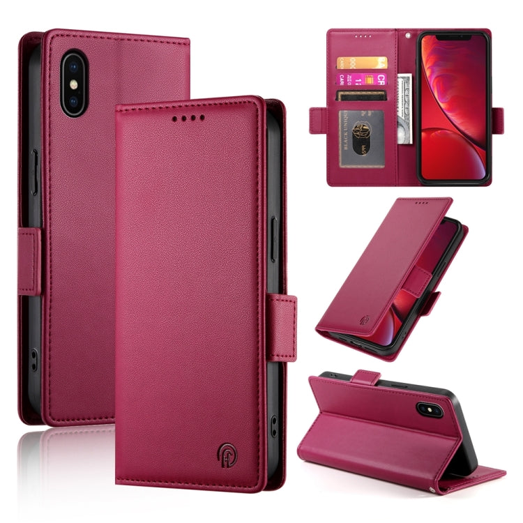 เคสโทรศัพท์หนังด้านแบบแม็กเนติกพร้อมหัวเข็มขัดข้าง สำหรับ iPhone 12 mini, สำหรับ iPhone 11 Pro Max, สำหรับ iPhone 11, สำหรับ iPhone 11 Pro, สำหรับ iPhone X / XS, สำหรับ iPhone XR