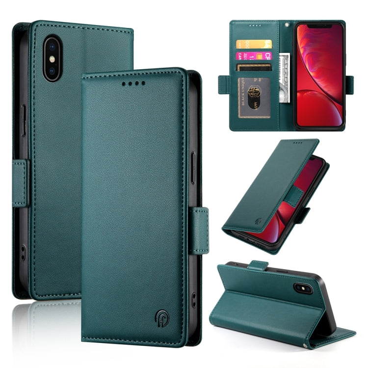 เคสโทรศัพท์หนังด้านแบบแม็กเนติกพร้อมหัวเข็มขัดข้าง สำหรับ iPhone 12 mini, สำหรับ iPhone 11 Pro Max, สำหรับ iPhone 11, สำหรับ iPhone 11 Pro, สำหรับ iPhone X / XS, สำหรับ iPhone XR