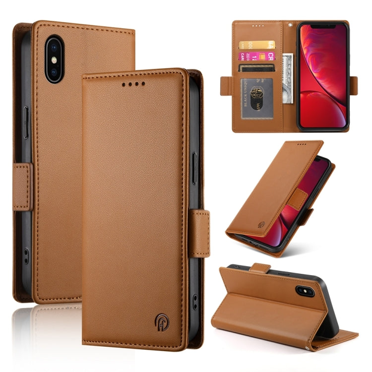 เคสโทรศัพท์หนังด้านแบบแม็กเนติกพร้อมหัวเข็มขัดข้าง สำหรับ iPhone 12 mini, สำหรับ iPhone 11 Pro Max, สำหรับ iPhone 11, สำหรับ iPhone 11 Pro, สำหรับ iPhone X / XS, สำหรับ iPhone XR
