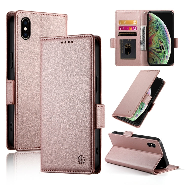 เคสโทรศัพท์หนังด้านแม่เหล็กพร้อมหัวเข็มขัดข้าง สำหรับ iPhone XS Max, สำหรับ iPhone 8 Plus / 7 Plus