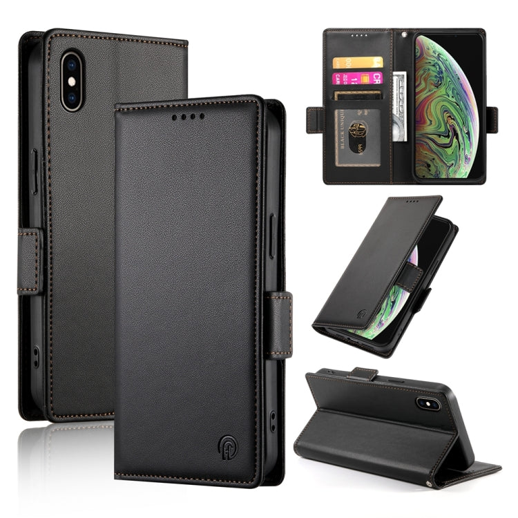 เคสโทรศัพท์หนังด้านแม่เหล็กพร้อมหัวเข็มขัดข้าง สำหรับ iPhone XS Max, สำหรับ iPhone 8 Plus / 7 Plus
