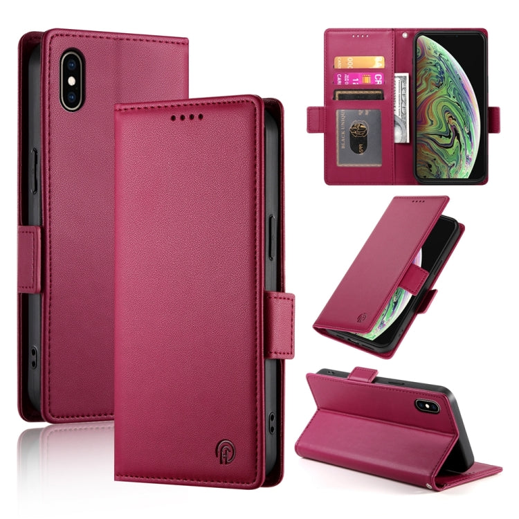 เคสโทรศัพท์หนังด้านแม่เหล็กพร้อมหัวเข็มขัดข้าง สำหรับ iPhone XS Max, สำหรับ iPhone 8 Plus / 7 Plus