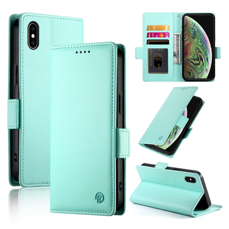 เคสโทรศัพท์หนังด้านแม่เหล็กพร้อมหัวเข็มขัดข้าง สำหรับ iPhone XS Max, สำหรับ iPhone 8 Plus / 7 Plus