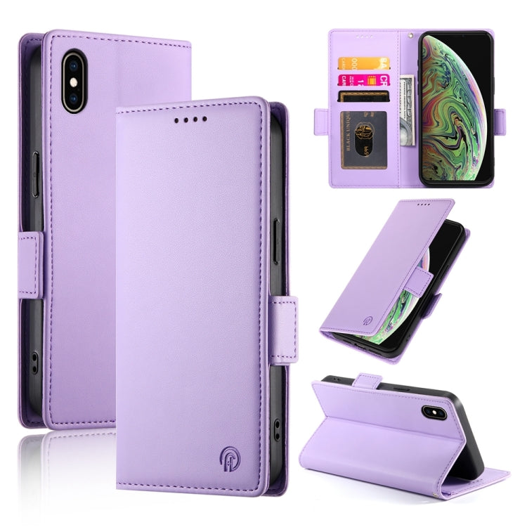 เคสโทรศัพท์หนังด้านแม่เหล็กพร้อมหัวเข็มขัดข้าง สำหรับ iPhone XS Max, สำหรับ iPhone 8 Plus / 7 Plus