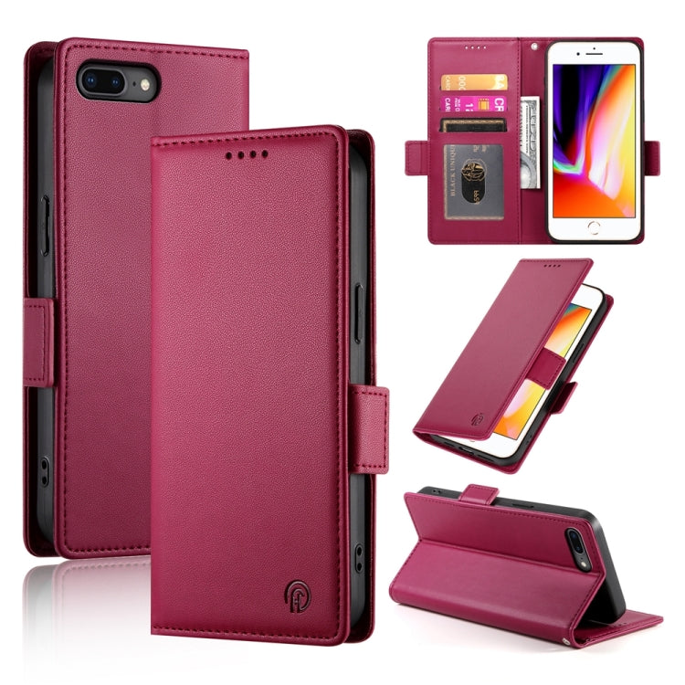 เคสโทรศัพท์หนังด้านแม่เหล็กพร้อมหัวเข็มขัดข้าง สำหรับ iPhone XS Max, สำหรับ iPhone 8 Plus / 7 Plus
