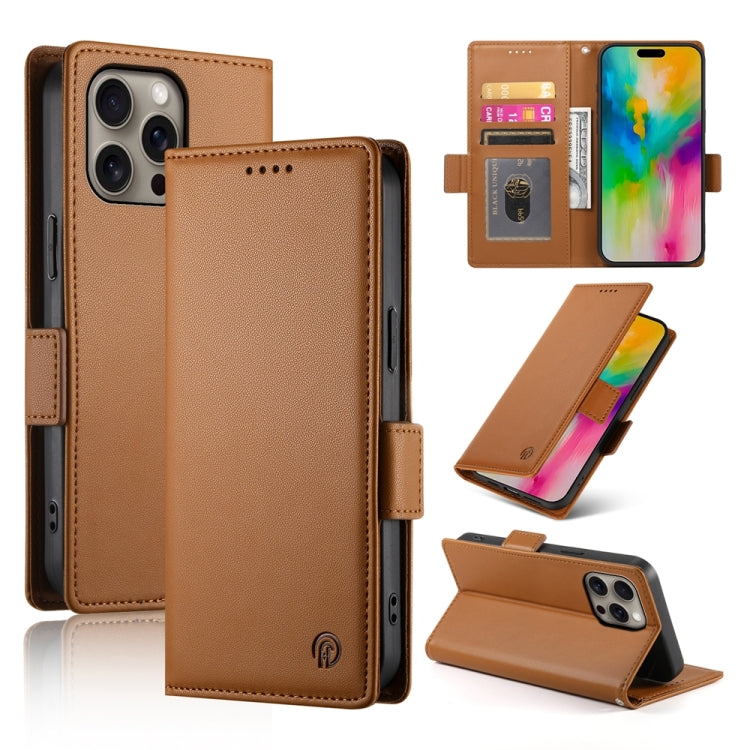 เคสโทรศัพท์หนังด้านแบบแม็กเนติกพร้อมหัวเข็มขัดข้าง สำหรับ iPhone 17e / 16e, สำหรับ iPhone 17 Pro Max, สำหรับ iPhone 17 Pro, สำหรับ iPhone 17, สำหรับ iPhone Air, สำหรับ iPhone 16 Pro Max