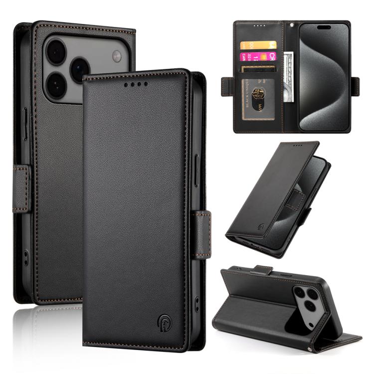 เคสโทรศัพท์หนังด้านแบบแม็กเนติกพร้อมหัวเข็มขัดข้าง สำหรับ iPhone 17e / 16e, สำหรับ iPhone 17 Pro Max, สำหรับ iPhone 17 Pro, สำหรับ iPhone 17, สำหรับ iPhone Air, สำหรับ iPhone 16 Pro Max