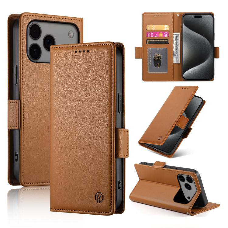 เคสโทรศัพท์หนังด้านแบบแม็กเนติกพร้อมหัวเข็มขัดข้าง สำหรับ iPhone 17e / 16e, สำหรับ iPhone 17 Pro Max, สำหรับ iPhone 17 Pro, สำหรับ iPhone 17, สำหรับ iPhone Air, สำหรับ iPhone 16 Pro Max