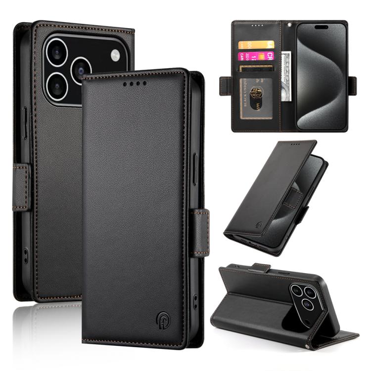 เคสโทรศัพท์หนังด้านแบบแม็กเนติกพร้อมหัวเข็มขัดข้าง สำหรับ iPhone 17e / 16e, สำหรับ iPhone 17 Pro Max, สำหรับ iPhone 17 Pro, สำหรับ iPhone 17, สำหรับ iPhone Air, สำหรับ iPhone 16 Pro Max