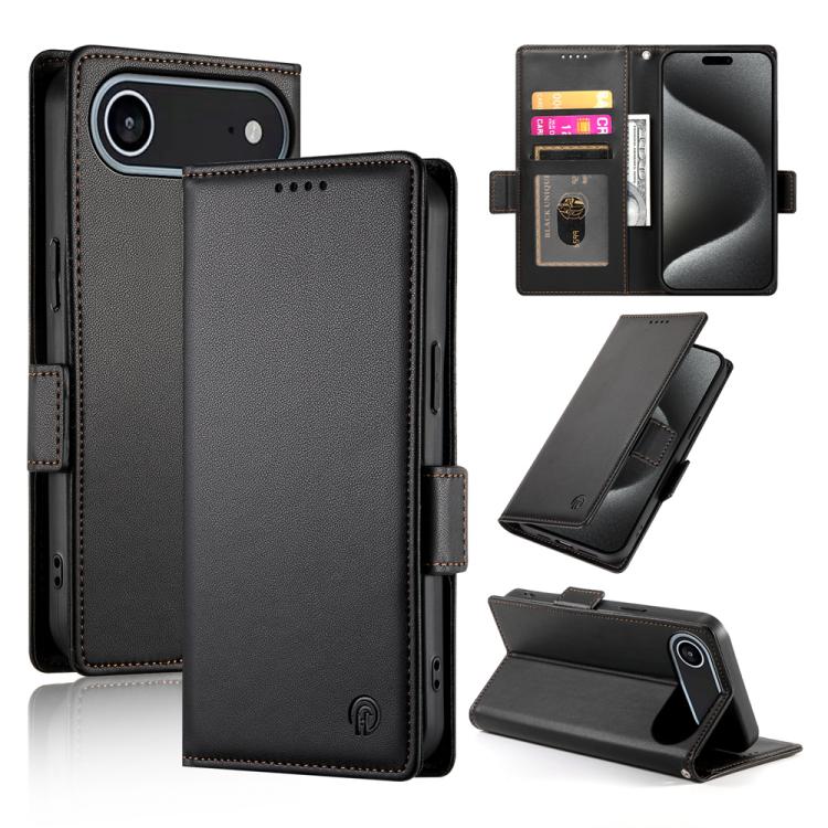 เคสโทรศัพท์หนังด้านแบบแม็กเนติกพร้อมหัวเข็มขัดข้าง สำหรับ iPhone 17e / 16e, สำหรับ iPhone 17 Pro Max, สำหรับ iPhone 17 Pro, สำหรับ iPhone 17, สำหรับ iPhone Air, สำหรับ iPhone 16 Pro Max