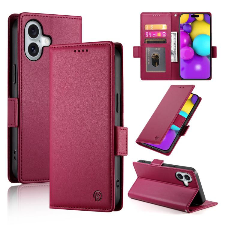 เคสโทรศัพท์หนังด้านแบบแม็กเนติกพร้อมหัวเข็มขัดข้าง สำหรับ iPhone 17e / 16e, สำหรับ iPhone 17 Pro Max, สำหรับ iPhone 17 Pro, สำหรับ iPhone 17, สำหรับ iPhone Air, สำหรับ iPhone 16 Pro Max