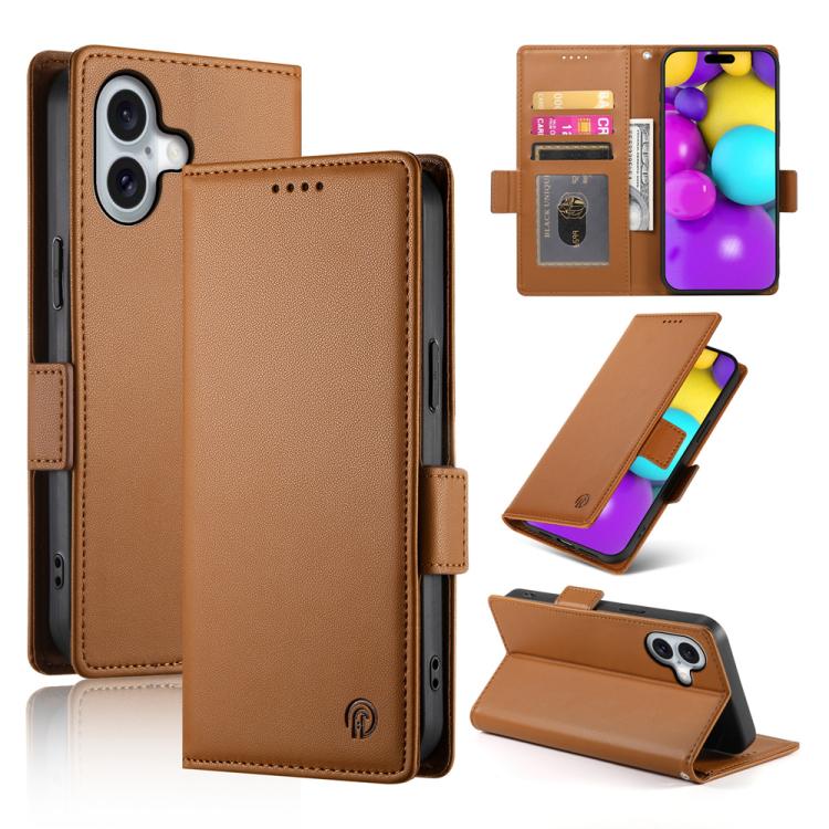 เคสโทรศัพท์หนังด้านแบบแม็กเนติกพร้อมหัวเข็มขัดข้าง สำหรับ iPhone 17e / 16e, สำหรับ iPhone 17 Pro Max, สำหรับ iPhone 17 Pro, สำหรับ iPhone 17, สำหรับ iPhone Air, สำหรับ iPhone 16 Pro Max
