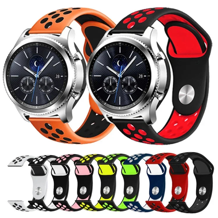 สายซิลิโคนสองสีสำหรับเปลี่ยนสาย Samsung Gear S4 Active ขนาด 22 มม.
