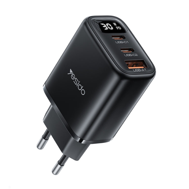 ที่ชาร์จ Yesido YC69 30W USB + USB-C คู่ / Type-C พร้อมหน้าจอดิจิทัล, สเปค: ปลั๊ก EU, YC69