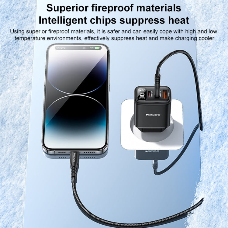 ที่ชาร์จ Yesido YC69 30W USB + USB-C คู่ / Type-C พร้อมหน้าจอดิจิทัล, สเปค: ปลั๊ก EU, YC69