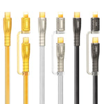 REMAX RC-C165 Prime สายชาร์จเร็ว 60W Type-C เป็น Type-C + 8 Pin ถัก ความยาว 1.2 ม., RC-C165
