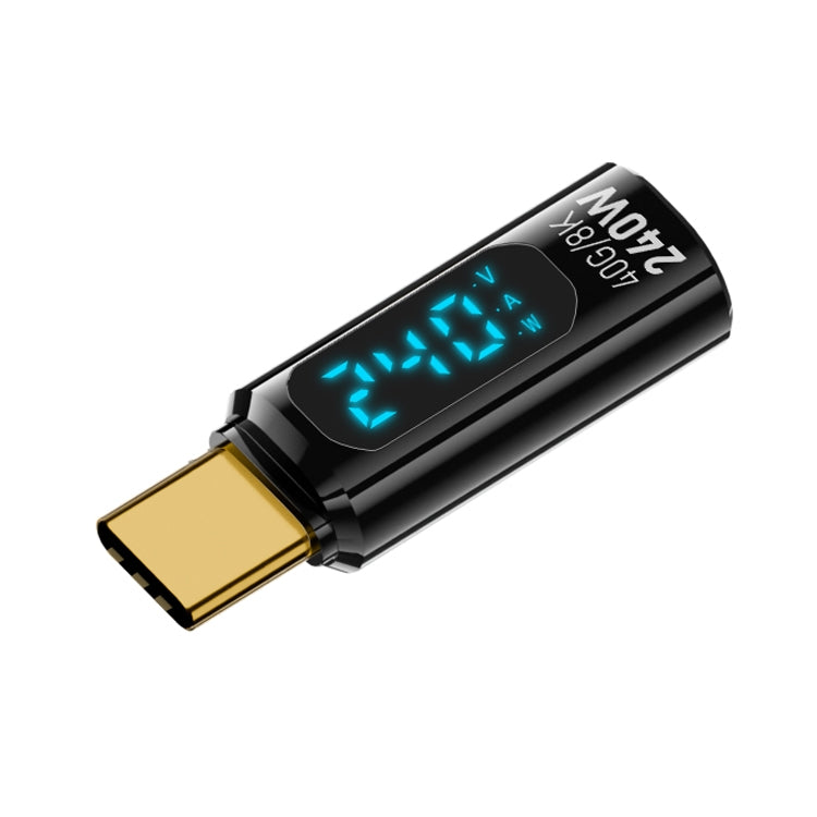 อะแดปเตอร์เต็มฟีเจอร์ Type-C ตัวผู้เป็น Type-C ตัวเมีย 240W พร้อมจอดิจิทัล