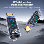 อะแดปเตอร์เต็มฟีเจอร์ Type-C ตัวผู้เป็น Type-C ตัวเมีย 240W พร้อมจอดิจิทัล