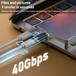 อะแดปเตอร์เต็มฟีเจอร์ Type-C ตัวผู้เป็น Type-C ตัวเมีย 240W พร้อมจอดิจิทัล