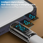 อะแดปเตอร์เต็มฟีเจอร์ Type-C ตัวผู้เป็น Type-C ตัวเมีย 240W พร้อมจอดิจิทัล