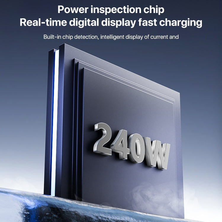 อะแดปเตอร์เต็มฟีเจอร์ Type-C ตัวผู้เป็น Type-C ตัวเมีย 240W พร้อมจอดิจิทัล
